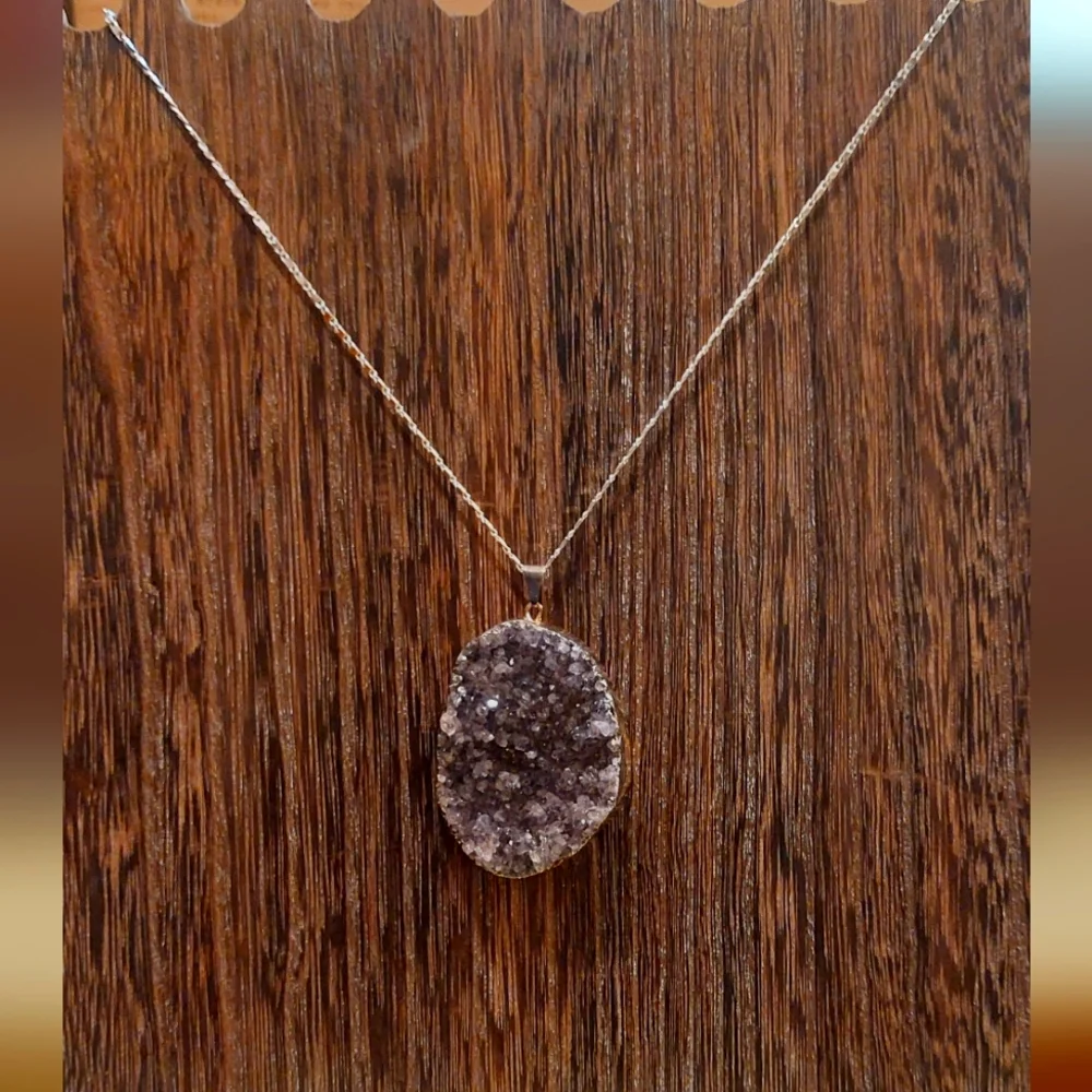 Huge Amethyst Pendant Necklace - Picture 1 of 4
